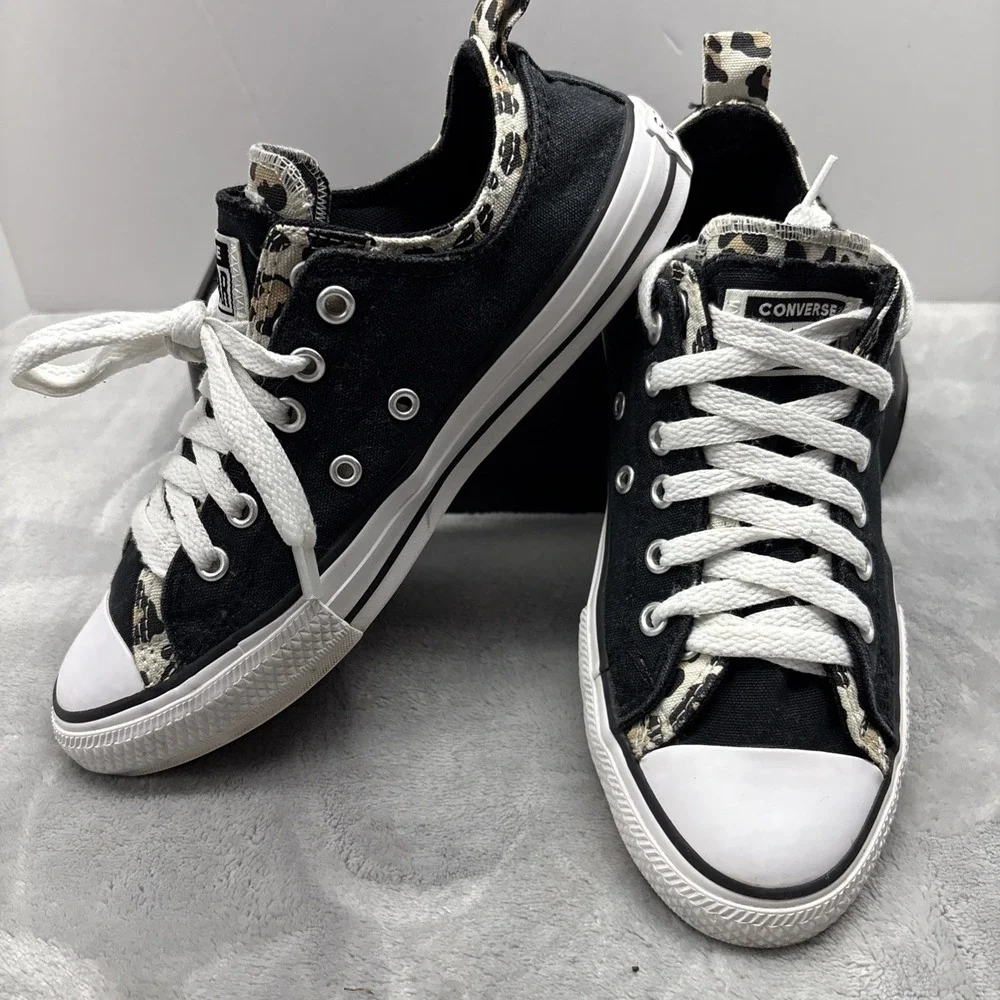 Converse Juniors CTAS Double Upper OX Black/Driftwood Sneakers-Sz 5667211F